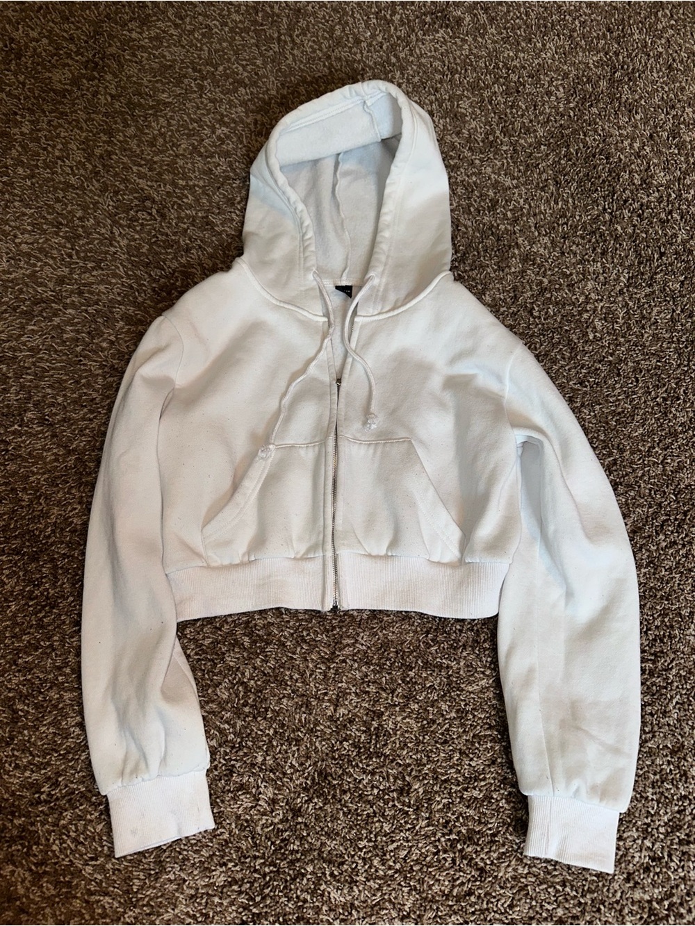 Women’s cropped white hoodie